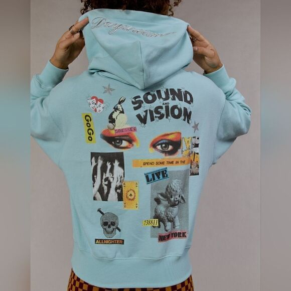 Daydreamer LA Sound And Vision Patch Pocket Graphic Hoodie NWT - Picture 6 of 16